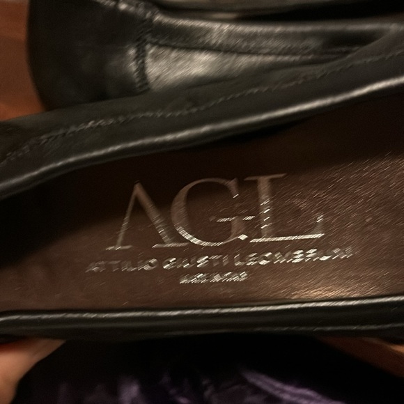 Black leather AGL leather flats size 10.5 - Picture 5 of 6